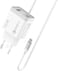 Promate iPhone Charger, Fast Charging 20W Power Delivery Wall Charger With 1.5M Lightning Cable, Quick Charge 3.0 USB Port And Adaptive Fast Charging For iPhone 12,12 Pro,Galaxy S21/S21+, White