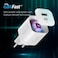 Promate GaN USB-C Charger, Ultra-Compact 33W USB-C Power Delivery Wall Charger With Fast 22.5W QC 3.0 Charging Port, Adaptive Smart Charging And Short-Circuit Protection White