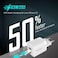 Promate GaN USB-C Charger, Ultra-Compact 33W USB-C Power Delivery Wall Charger With Fast 22.5W QC 3.0 Charging Port, Adaptive Smart Charging And Short-Circuit Protection White