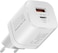 Promate GaN USB-C Charger, Ultra-Compact 33W USB-C Power Delivery Wall Charger With Fast 22.5W QC 3.0 Charging Port, Adaptive Smart Charging And Short-Circuit Protection White