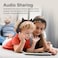 Promate Kids Headphones, On-Ear Foldable Wired Headset with Safe Volume Limited to 85dB, 3.5mm AUX Share-Port, 1.2m Tangle-Free AUX Cord, Detachable Cat Ears and Soft Earmuffs, Simba Onyx