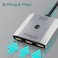Promate HDMI Switch, 3-in-1 Ultra HD 4k 60Hz HDMI Adapter Converter with Triple HDMI Ports, Compact Design, Switch Button and 50cm Cable for MacBook Pro, MacBook Air, PS5 MediaSwitch-H3