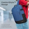 Promate Canvas Laptop Backpack, Water Resistant - Blue