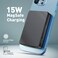 Promate iPhone 15 Magnetic Wireless Power Bank, 5000mAh 15W Transparent Battery, 20W USB-C Power Delivery Port, 22.5W QC 3.0 Port, LCD Screen For iPhone 13/14, iPad Air, Galaxy, TransPack-5 BlackiP