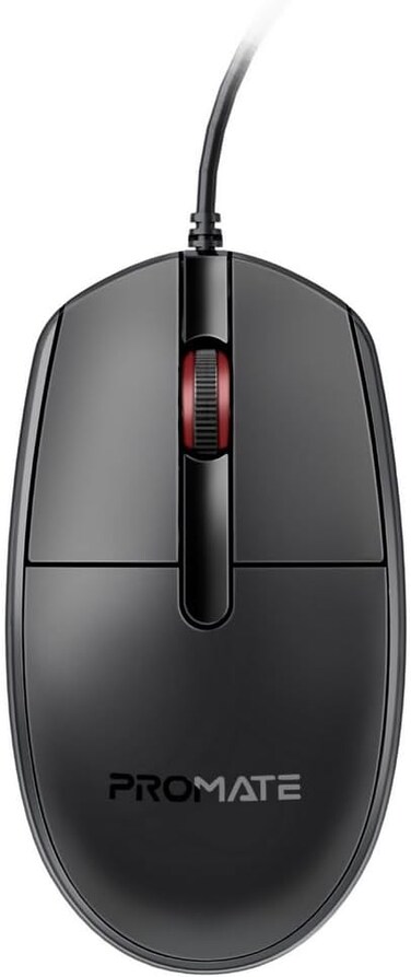 Promate Wired Mouse, Ergonomic Ambidextrous Optical Mouse with 6 million Keystrokes, 1200DPI, 3 Buttons, Hyper-Fast Scrolling, 1.5m Cord and Anti-Slip Grip for MacBook Pro, iMac, ASUS, Dell, CM-1200 [video game]