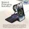 Promate Iphone 17 Charger,3-In-1 Ultra-Slim Transparent Foldable Charging Dock With 15W Magsafe Compatible 3W Apple Watch And 5W Airpods Pro Charger , Apple Watch 8 - Black