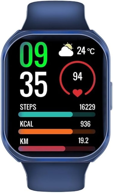 Promate Smart Watch, Premium Bluetooth 3.0 + BLE 5.2 Health Fitness Tracker With 2-Inch TFT Display, 7 Day Battery Life, 110+ Sports Modes, IP68 Water Resistance For iPhone, Galaxy, XWATCH-TF2.BLUE