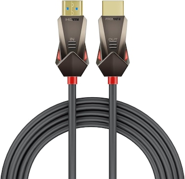 Promate HDMI 2.0 Cable, 4K@60Hz HDMI to HDMI Unidirectional Cable with 3D Video Support, 18Gbps Bandwidth, Ethernet, 20M Fiber Optic Cable and Gold-Plated Connectors For Laptops, Monitors, Black
