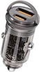Promate Car Charger, Transparent 65W Ultra-Compact Car Adapter With USB Type-C Power Delivery Port, USB-A Port, Mini Handle And Heat Protection compatible For iPhone 17, Galaxy 23, TransDrive-65W