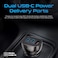 Promate Car Charger, Transparent 80W Fast Charge Multi-Port Car Adapter Dual USB Type-C Power Delivery Ports, QC 3.0 USB-A, Overheat Protection compatible For iPhone 17, Galaxy 23, TransDrive-80W.