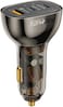 Promate Car Charger, Transparent 80W Fast Charge Multi-Port Car Adapter Dual USB Type-C Power Delivery Ports, QC 3.0 USB-A, Overheat Protection compatible For iPhone 17, Galaxy 23, TransDrive-80W.