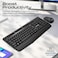 Promate Wireless Keyboard and Mouse Combo, Ergonomic Angled 2.4Ghz with 1200 DPI, Ambidextrous Mouse, Wrist Rest, Nano USB Receiver, Media Keys, For iMac, MacBook Air, ASUS English/Arabic Black