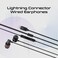 Promate Earphones With Lightning Connector, Ergonomic In-Ear Apple MFi Certified Earphones With Microphone, Call Function And In-Line Volume Control For iPhone 14/13 iPad Pro, Vibe-LT - Black