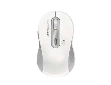 Promate Ken, Dual Mode Wireless Optical Mouse with BT &amp; RF Connectivity, White