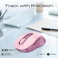 Promate Ken, Dual Mode Wireless Optical Mouse with BT &amp; RF Connectivity, Pink