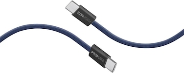 Promate USB-C to USB-C Cable, Premium 60W Power Delivery Fast Charging Cable, 480Mbps Data Sync, 200cm Anti-Tangle Nylon Braided Cord for iPhone 17, Galaxy S25, iPad Air, Dell, ECOLINE-CC200.NAVY