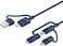 Promate 6-In-1 Multi Charging Cable, 20V 3A Lightning, USB-C, Micro USB Connectors to USB-A and USB-C Fast Sync Charging Cable Data Cord With 60W Type-C to Type-C Power Delivery Cable, Navy Blue