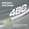Promate USB-C Charging Cable, Stylish Transparent Shelled Type-C Cable With 60W Fast Power Delivery, 480Mbps Data Transfer And Durable 120cm Nylon Braided Cord, TRANSLINE-CC.PINK