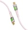 Promate USB-C Charging Cable, Stylish Transparent Shelled Type-C Cable With 60W Fast Power Delivery, 480Mbps Data Transfer And Durable 120cm Nylon Braided Cord, TRANSLINE-CC.PINK