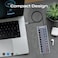Promate 10 In 1 USB-C Multiport Hub, 3 USB-C And 4 USB-A Ports With 5Gbps Data Transfer, Fast Charging USB-C And USB-A Ports, 20W USB-C PD Port With Individual Power Switches And Plug and Play, Grey