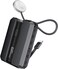 Promate Universal 10000mAh Ultra-Compact Portable Power Pack with Built-In 30W USB-C Cable, USB-C Power Delivery Port, Apple Watch Charger, LED Display and Charge Protection, Neo-10 (Grey)