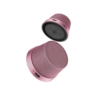 Promate Punch High-Fidelity Mini Bluetooth Speaker with MagSafe Compatible Base, Pink