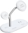 Promate Magsafe Charging Station With 15W MFM Charging Stand, 7.5W Mfi Watch Charger, 10W QI Charging Pad, And Super Charge 24W USB-C Power Delivery Port, For Airpods , iPhone, Synergy-Pro - White