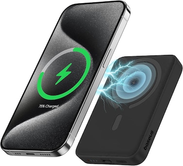 Baseus Magnetic 15W Wireless Portable Charger, 10000mAh Power Bank