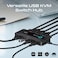 Promate KVM Switch Selector with USB Hub, Four 5Gbps USB-A 3.0 Output Ports Switched To The Selected Input, Dual 4K HDMI Inputs, HDMI Output, Input Toggle Button, Included Cables, Black