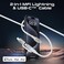 Promate 3-in-1 MFI Lightning and USB-C Cable with Interchangeable Connectors,60W USB-C Output,27W Lightning Output, 480Mbps Data Transfer, Sync &amp; Charge, Tangle-Free Nylon Braided, PowerLink-CCi White