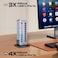 Promate 14-In-1 Multiport 60W USB-C Tower Hub, 3 5Gbps USB-C&acirc;&bdquo;&cent; Ports, 4 5Gbps USB-A&acirc;&bdquo;&cent; Ports, 2 Ultra-Fast Charging PD48W USB-C 3.0 Port, Fast QC 3.0,On/Off Switches, Plug and Play, Grey