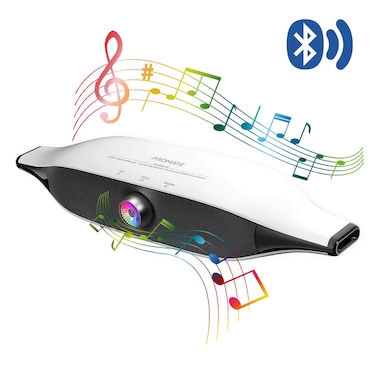 مكبر صوت لاسلكي بسماعات RGB بقوة 20 واط، من بروميت Delta-X - أبيض وأسود