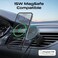Promate 15W MagSafe Magnetic Wireless Car Charger, Fast and Safe Charging with Retractable Cable Black