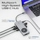 Promate 14-in-1 High Speed Multiport USB-C Hub, Dual 5Gbps USB-C / A Ports, 100W USB-C Power Delivery, 1000Mbps Ethernet Port, 4K@60Hz HDMI Port With Control Button, SD/TF Card Slots Grey