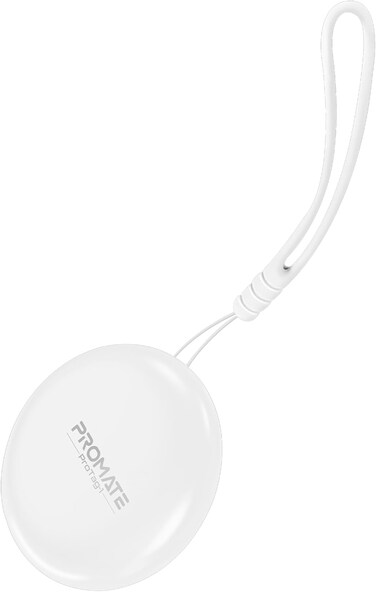Promate Ultra-Compact Smart Precision Tracking Wireless Tag For Apple Find My App, Loud Alarm Sound , IPX6 Water Resistant, Lost Mode White