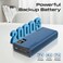Promate Power Bank, Universal 20000mAh Ultra-Slim Portable Charger with 20W USB-C Input/Output Port, QC 3.0 Output, USB-C Ports, Over-Heating Protection for Smartphones and Tablets, Bolt-20PD Blue