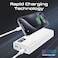 Promate Power Bank, Universal 20000mAh Ultra-Slim Portable Charger with 20W USB-C Input/Output Port, QC 3.0 Output, USB-C Ports, Over-Heating Protection for Smartphones and Tablets, Bolt-20PD White