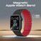 Promate Magnetic Apple Watch Band with Powerful N52+ Magnets, UV-Coated Silicone, Sweat-Resistant, Adjustable Fit, Luxurious Design, MagBand-MS Black