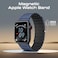 Promate Magnetic Apple Watch Band with Powerful N52+ Magnets, UV-Coated Silicone, Sweat-Resistant, Adjustable Fit, Luxurious Design, MagBand-MS Navy Blue