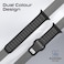 Promate Dual-Colour Apple Watch Band with Dust-Proof UV Treated Surface, Rust-Resistant Stainless-Steel Buckle, Stylish Sporty Design For All Sizes and Series Compatibility, SiliBand-DC Black