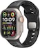 Promate Dual-Colour Apple Watch Band with Dust-Proof UV Treated Surface, Rust-Resistant Stainless-Steel Buckle, Stylish Sporty Design For All Sizes and Series Compatibility, SiliBand-DC Black