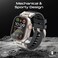 Promate Stylish Mechanical and Sporty Design Apple Watch Band with Flexible Multi-Hole Strap, with All Apple Watch Sizes and Series, Long-Lasting Durability- SilicaBand-Pro Black