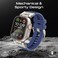 Promate Stylish Mechanical and Sporty Design Apple Watch Band, Universal Compatibility with All Apple Watch Sizes and Series, Long-Lasting Durability- SilicaBand-Pro Navy Blue