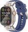 Promate Stylish Mechanical and Sporty Design Apple Watch Band, Universal Compatibility with All Apple Watch Sizes and Series, Long-Lasting Durability- SilicaBand-Pro Navy Blue