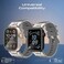 Promate Stylish Mechanical and Sporty Design Apple Watch Band with Flexible Multi-Hole Strap and FKM Fluoro-Rubber, Universal Compatibility with All Apple Watch Sizes and Series