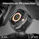 Promate Durable Apple Watch Case and Band with Maximum Protection, Ergonomic Adjustable Fit, and Secure Stainless-Steel Buckle For Apple Watch Ultra 1 And 2 - CaseBand Black