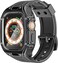Promate Durable Apple Watch Case and Band with Maximum Protection, Ergonomic Adjustable Fit, and Secure Stainless-Steel Buckle For Apple Watch Ultra 1 And 2 - CaseBand Black