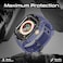 Promate Durable Apple Watch Case and Band with Maximum Protection, Ergonomic Adjustable Fit, and Secure Stainless-Steel Buckle For Apple Watch Ultra 1 And 2 - CaseBand Blue