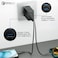 Promate GaNFast Charging Adapter With Ultra-Fast Dual PD45W USB-C Ports, QC 22.5W USB-A Port, Multi-Protection System, Compact Travel-Friendly Build, EU Plug Compatibility - PowerPort-45 Black