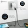 Promate GaNFast Charging Adapter With Ultra-Fast Dual PD45W USB-C Ports, QC 22.5W USB-A Port, Multi-Protection System, Compact Travel-Friendly Build, EU Plug Compatibility - PowerPort-45 White